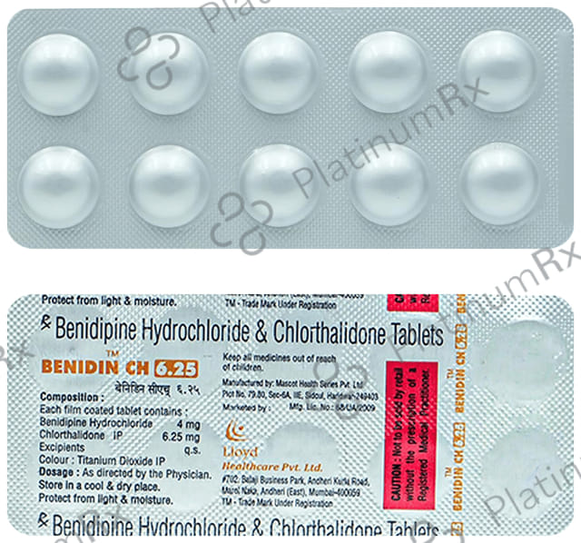 Benidin CH 4/6.25mg Tablet 10s