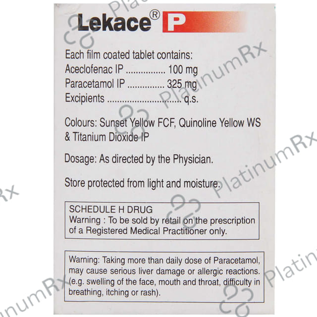 Lekace P 100mg/325mg Tablet
