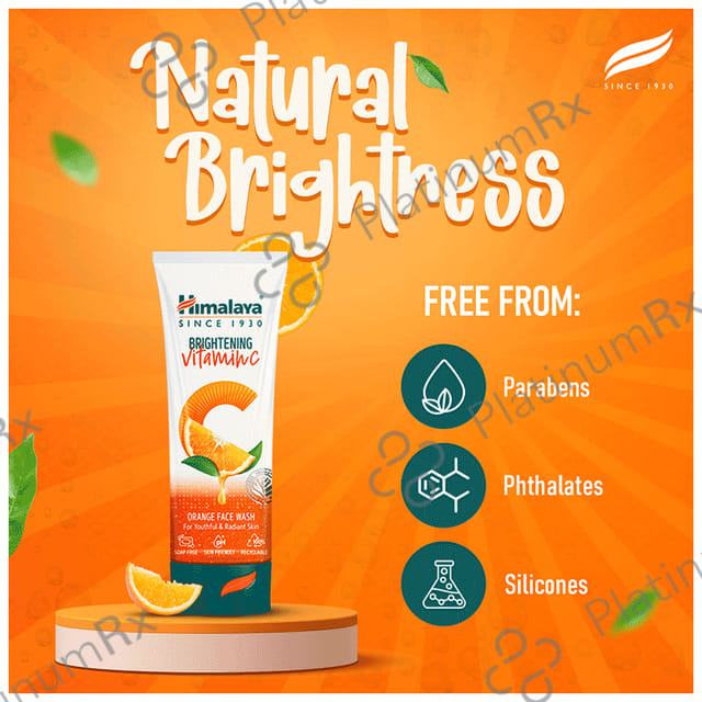 Himalaya Brightening Vitamin C Face Face Wash Orange 50 ml