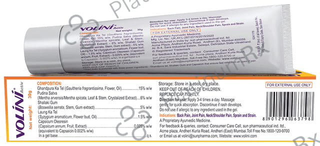 Volini Activ Pain Relief Gel 30gm