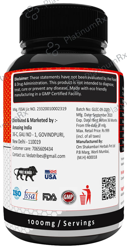 Veda Tribe L-Glutathione 1000mg Capsule