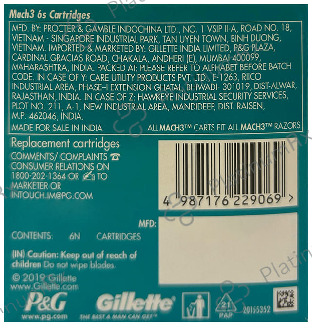 Gillette Mach 3 Shaving Razor Blades 6 units
