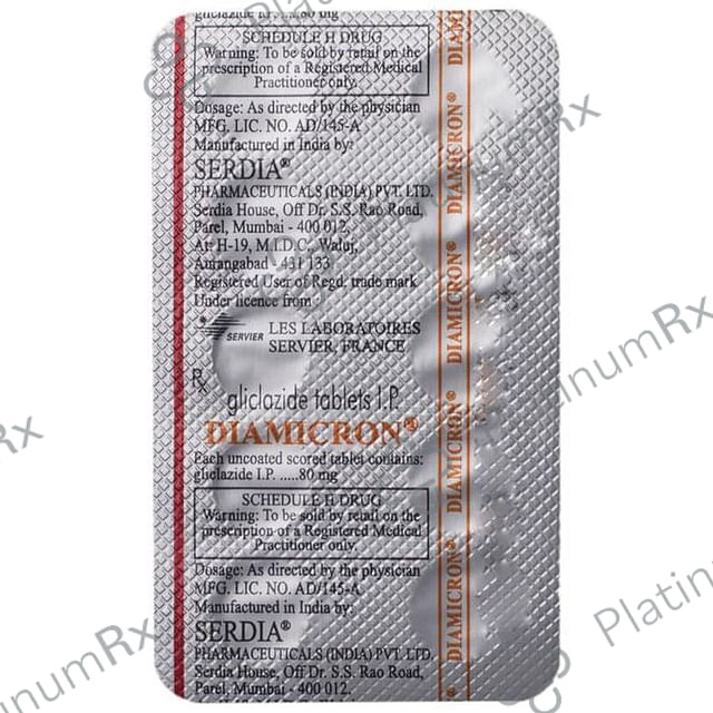 Diamicron 80mg Tablet 10s
