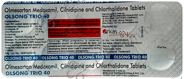 Olsong Trio 40mg/5mg/12.5mg Tablet
