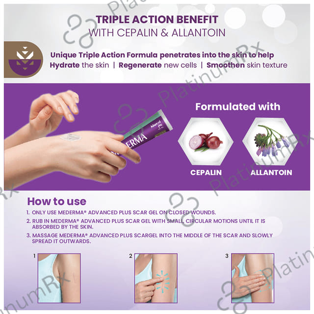 New Mederma Advanced Plus Scar Gel 10gm