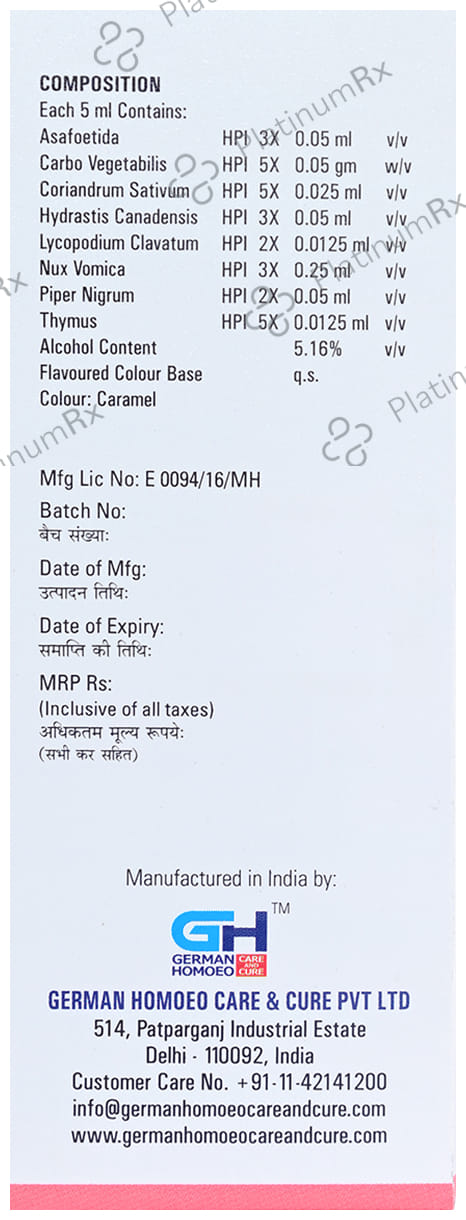 German's Digestion Care and Cure Syrup 200 ml