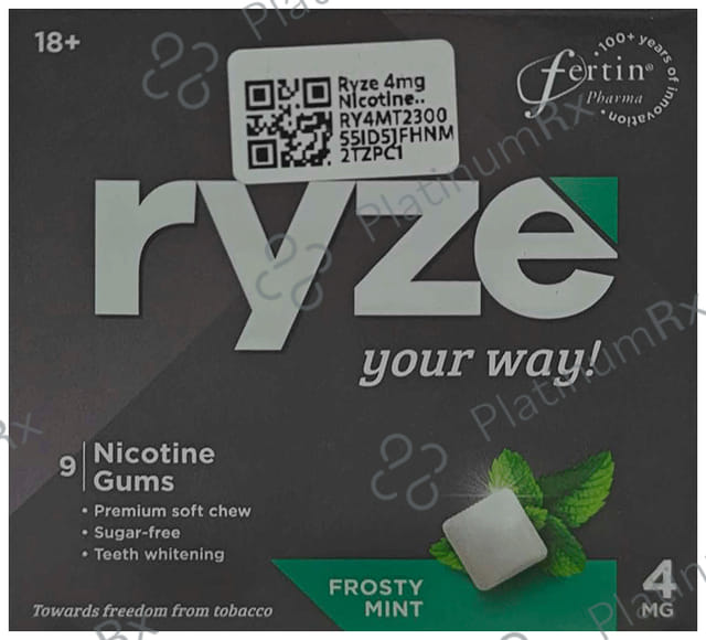 Ryze 4mg Nicotine Gum Frosty Mint