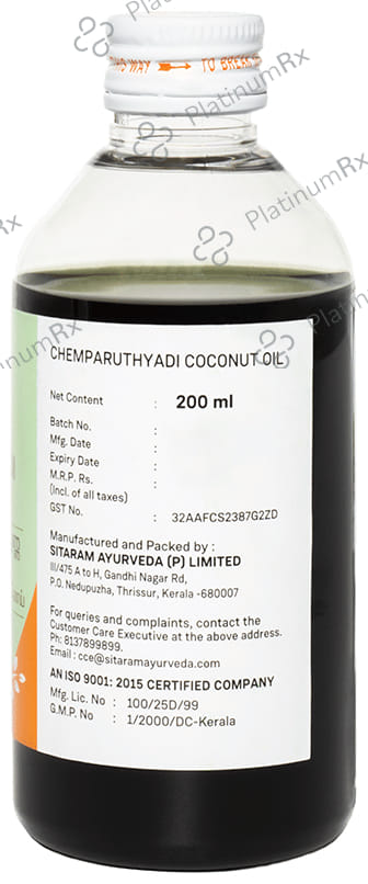 Sitaram Ayurveda Chemparuthyadi Coconut Oil