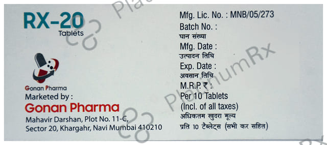 RX 20mg Tablet 10s