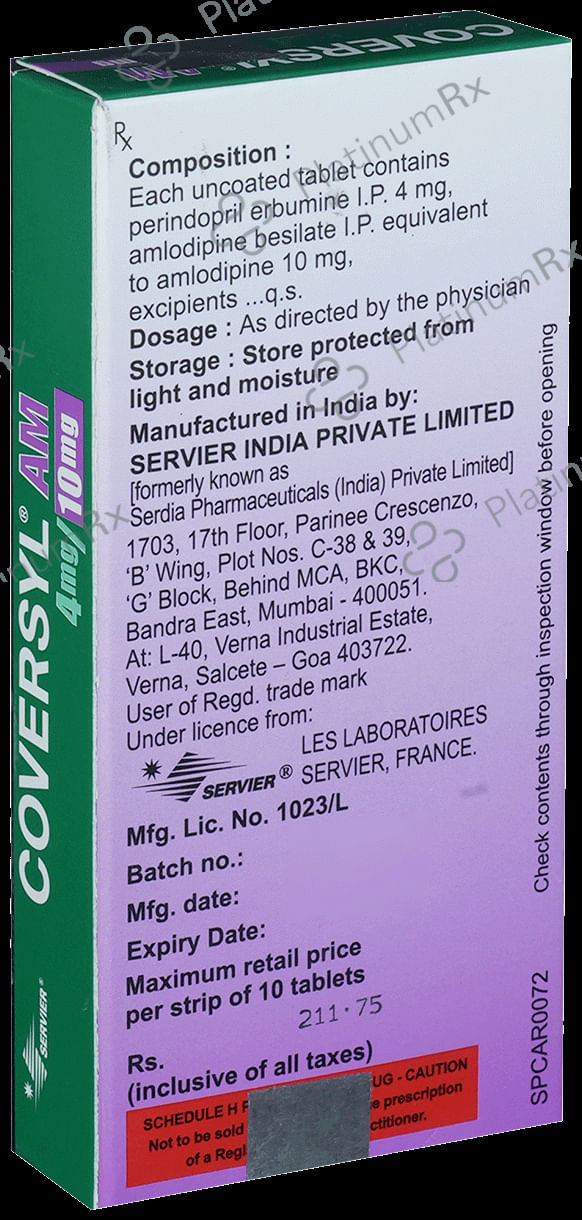 Coversyl AM 4/10mg Tablet 10s