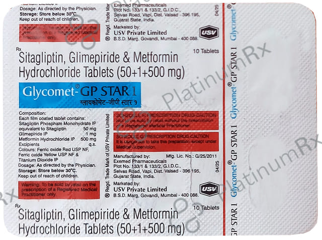 Glycomet GP Star 1mg Tablet 10s