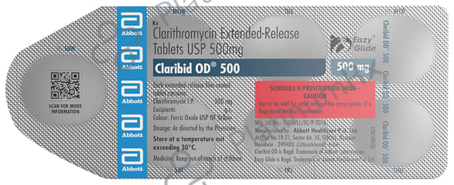 Claribid OD 500mg Tablet ER 7s