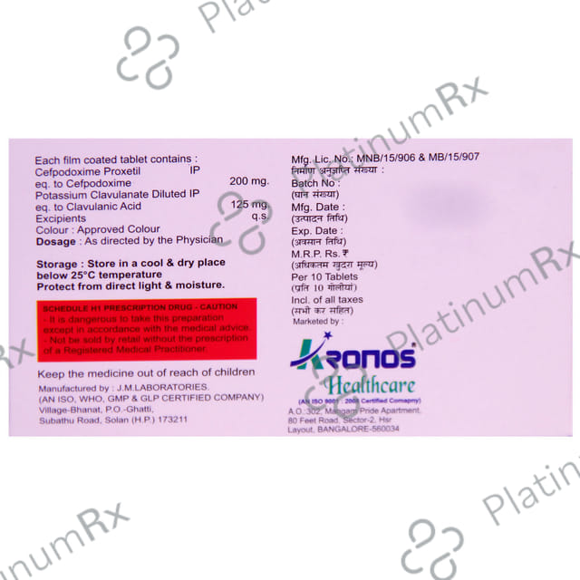 Krocef-CV 200mg/125mg Tablet