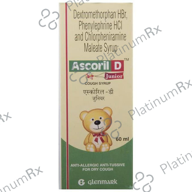 Ascoril D Junior 2/10/5mg Cough Syrup 60ml
