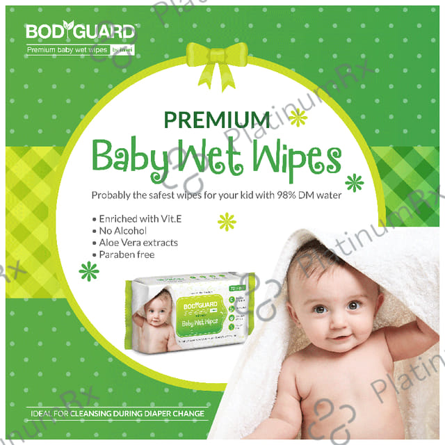 Bodyguard Premium Paraben Free Baby Wet Wipes with Aloe Vera