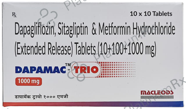 Dapamac Trio 10mg/1000mg/100mg Tablet