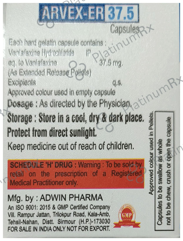 Arvex ER 37.5 Capsule 10s