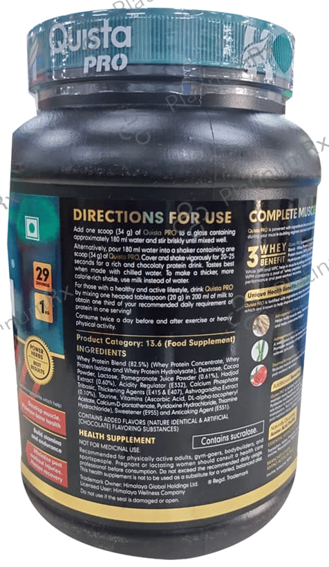Himalaya Nutrition Quista Pro Whey Protein - Powder for Bones, Muscles, Stamina & Endurance - Flavour Chocolate 1 Powder