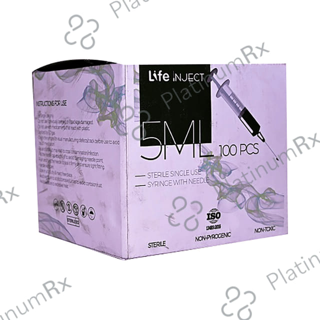 Life Inject 5ML Sterile Single Use Syringe with Needle 100s