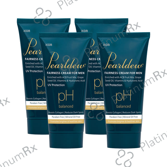 Pearldew pH Balanced Fairness Cream for Men (50gm Each) 4 Tubes