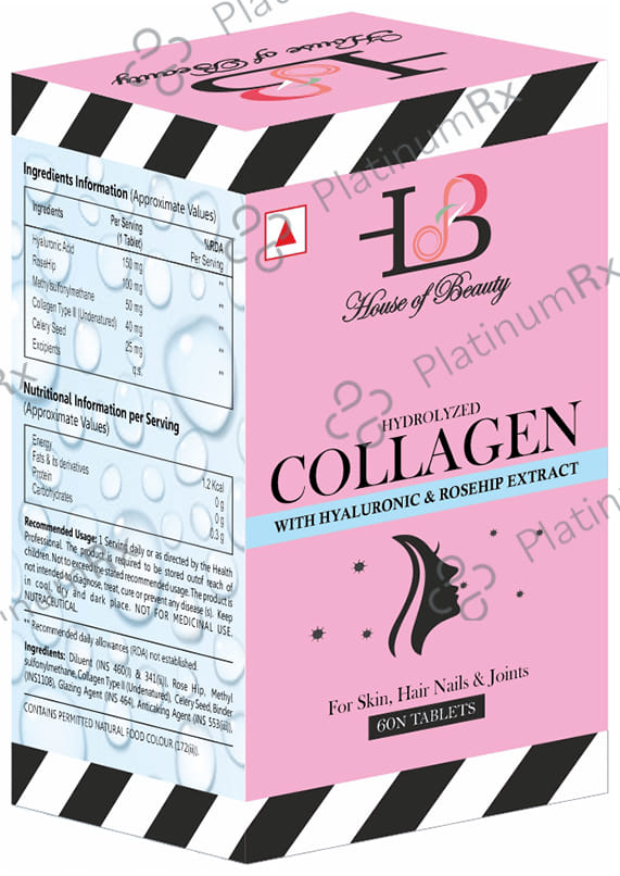 House of Beauty Hydrolyzed Collagen with Hyaluronic & Rosehip Extract Tablet