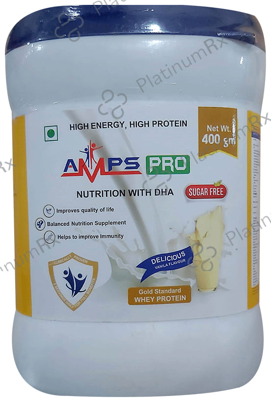 Amps Pro Protein Delicious Vanilla Sugar Free Powder 400gm