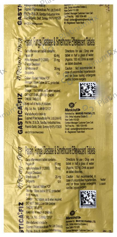Gastica Fiz Effervescent Orange Flavour Tablet 6s