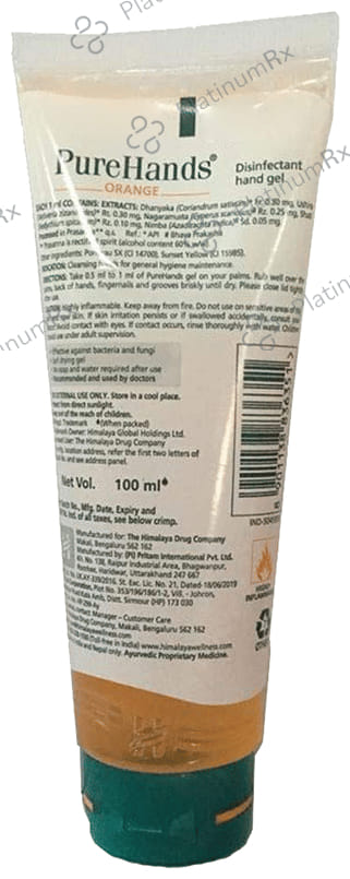 Himalaya Wellness Pure Orange Flavour Hands Sanitizer 100ml
