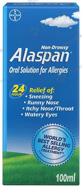 Alaspan Loratadine Non-Drowsy Oral Solution - Relieves Sneezing, Runny Nose, Itchy Throat & Watery Eyes