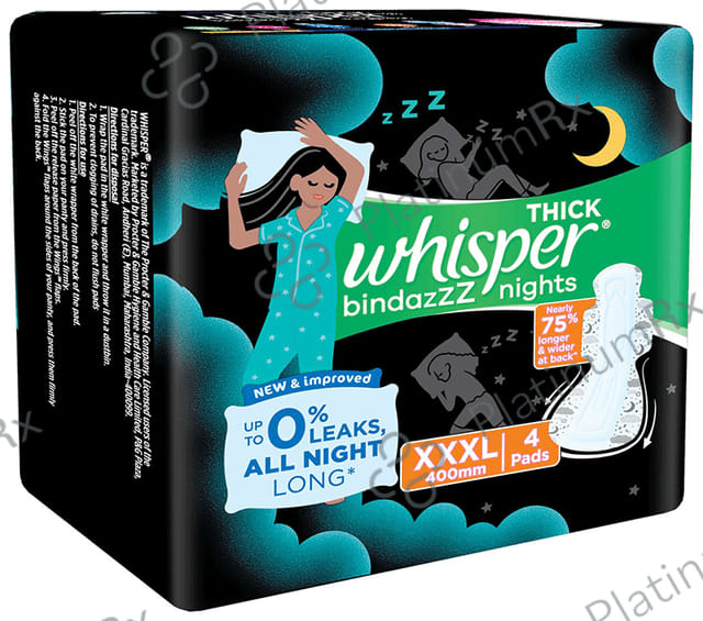 Whisper Bindazzz Nights Pads - Size XXXL 4 pads
