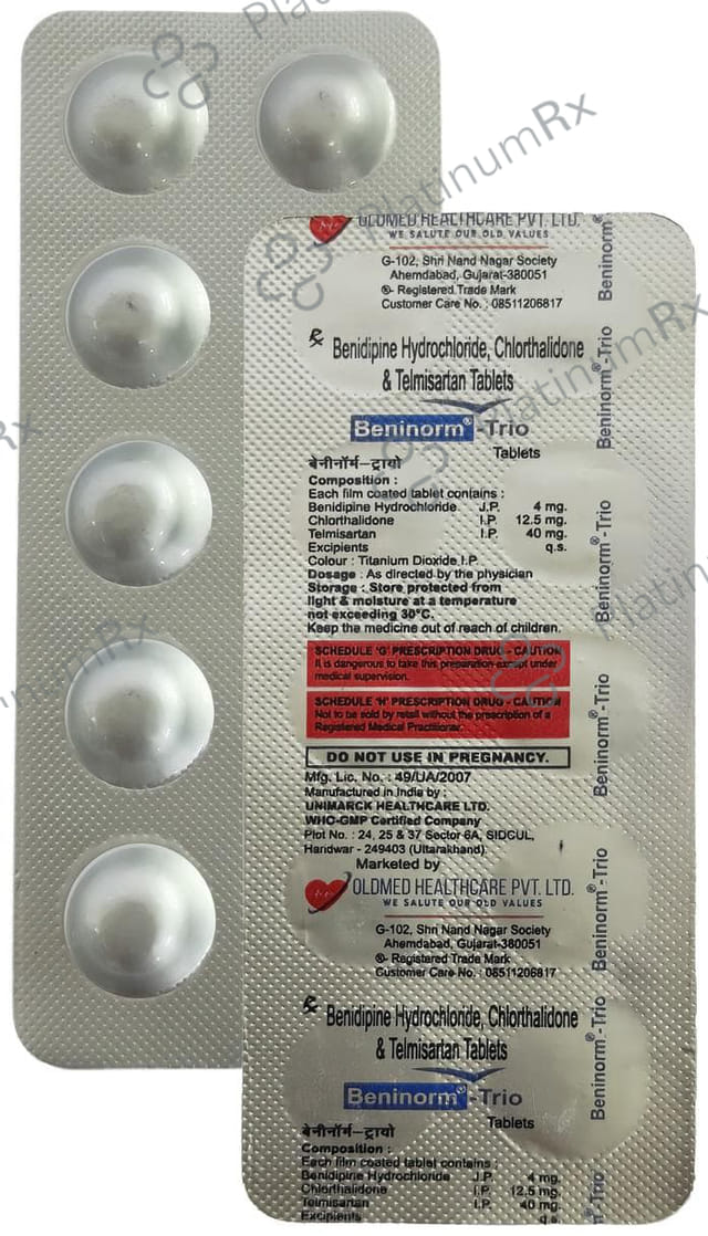 Beninorm Trio 4/40/12.5mg Tablet 10s