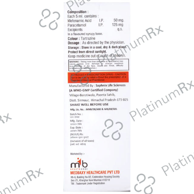Zekmef Oral Suspension Mango
