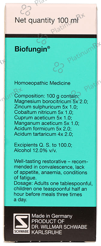 Dr Willmar Schwabe Germany Biofungin Syrup 100 ml