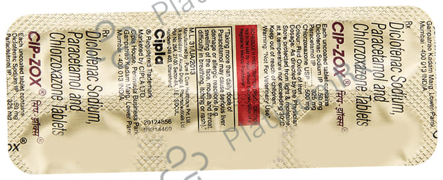 Cip Zox 500/50/325mg Tablet 6s