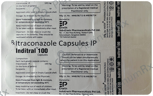 Inditral 100mg Capsule 10s