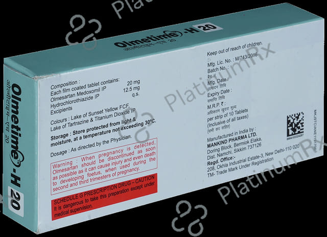 Olmetime H 20 12.5/20mg Tablet 10s