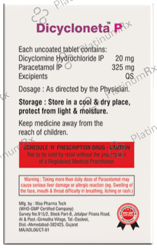 Dicycloneta P Tablet