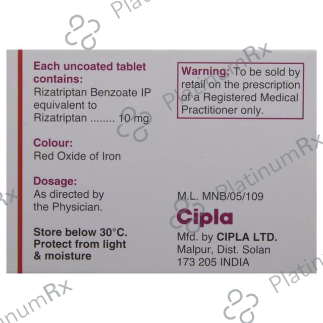 Rizact 10mg Tablet 4s