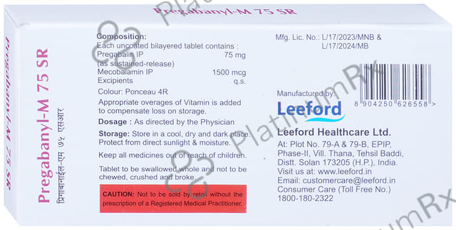 Pregabanyl M 75 SR Tablet 10s