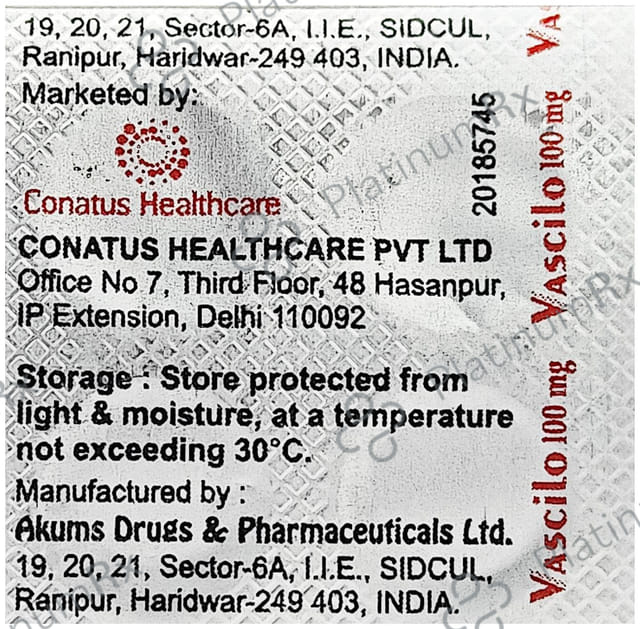 Vascilo 100mg Tablet