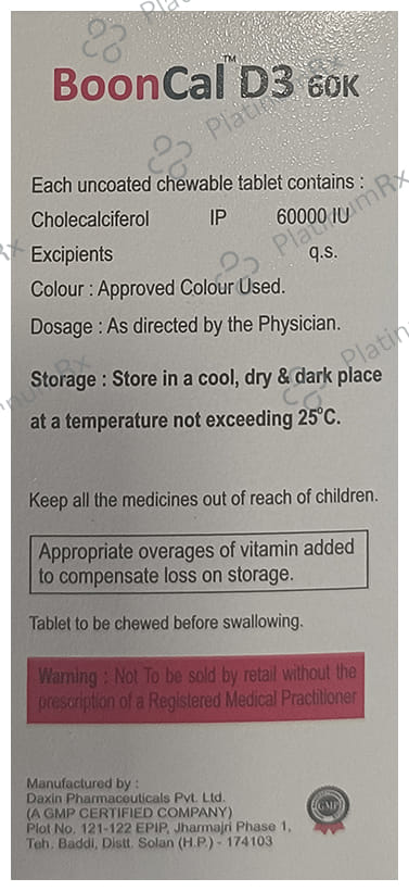 Booncal D3 60K Chewable Tablet Coffee Sugar Free 8s