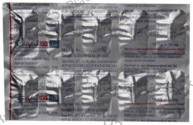 Storvas CV 10/75mg Capsule 10s
