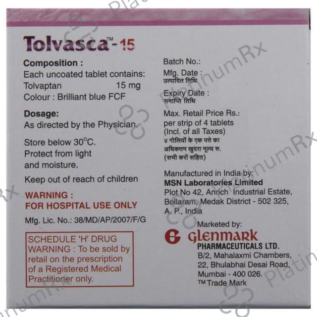 Tolvasca 15mg Tablet 4s