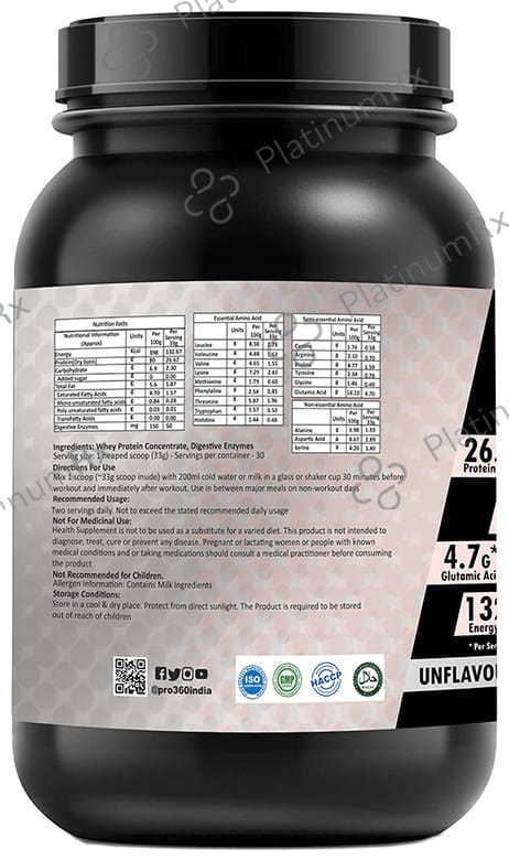 Pro360 Raw Whey Protein 100% Unflavoured 1 kg