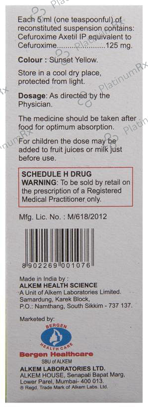 Zocef 125mg Dry Syrup 30ml
