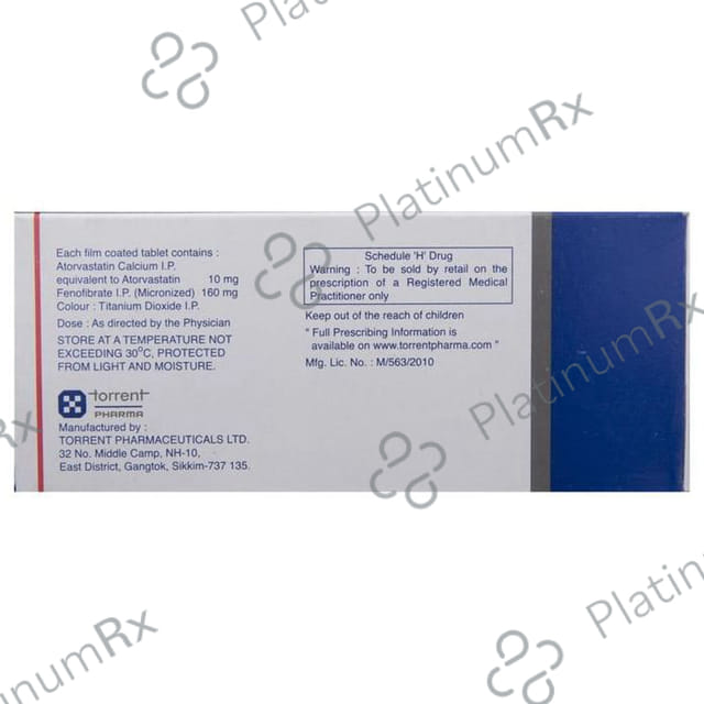 Modlip F 10/160mg Tablet 10s