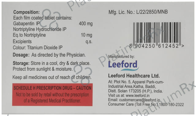 Gabipenta NT 400mg/10mg Tablet