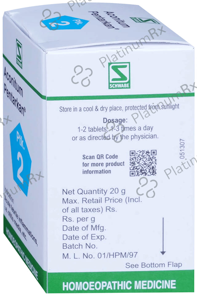 Dr Willmar Schwabe India Aconitum Pentarkan Tablet