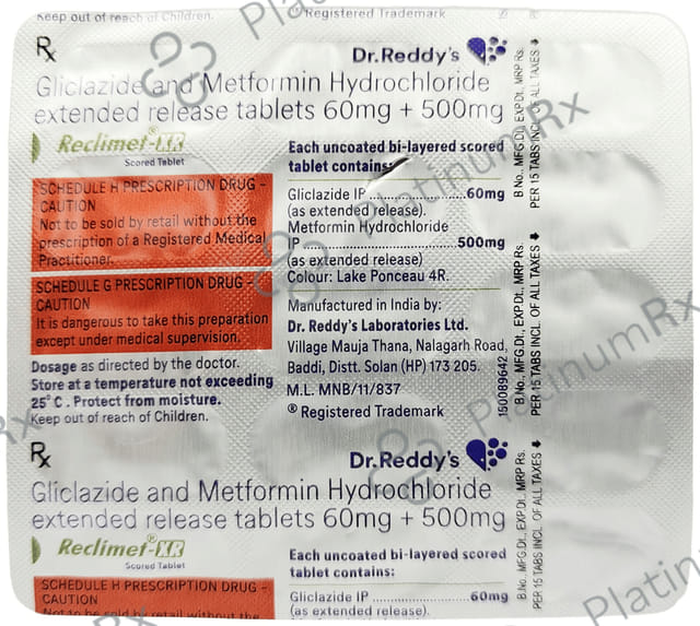 Reclimet XR 60/500mg Tablet XR 15s