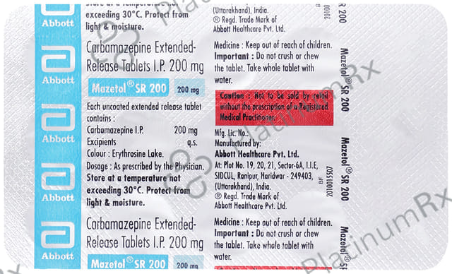 Mazetol 200mg Tablet ER 15s